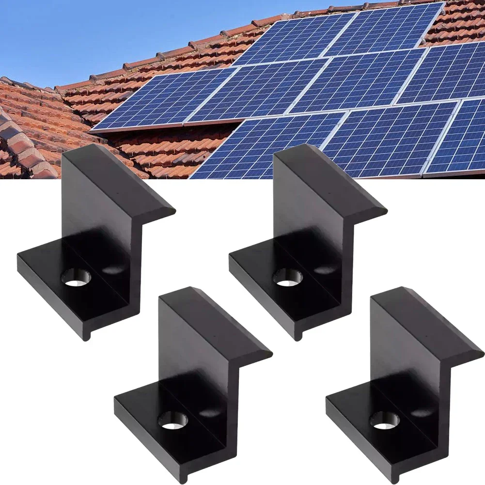 4 pezzi morsetto terminale accessori per montaggio su pannello solare fotovoltaico morsetto terminale fotovoltaico in lega di alluminio nero blocco pressione laterale