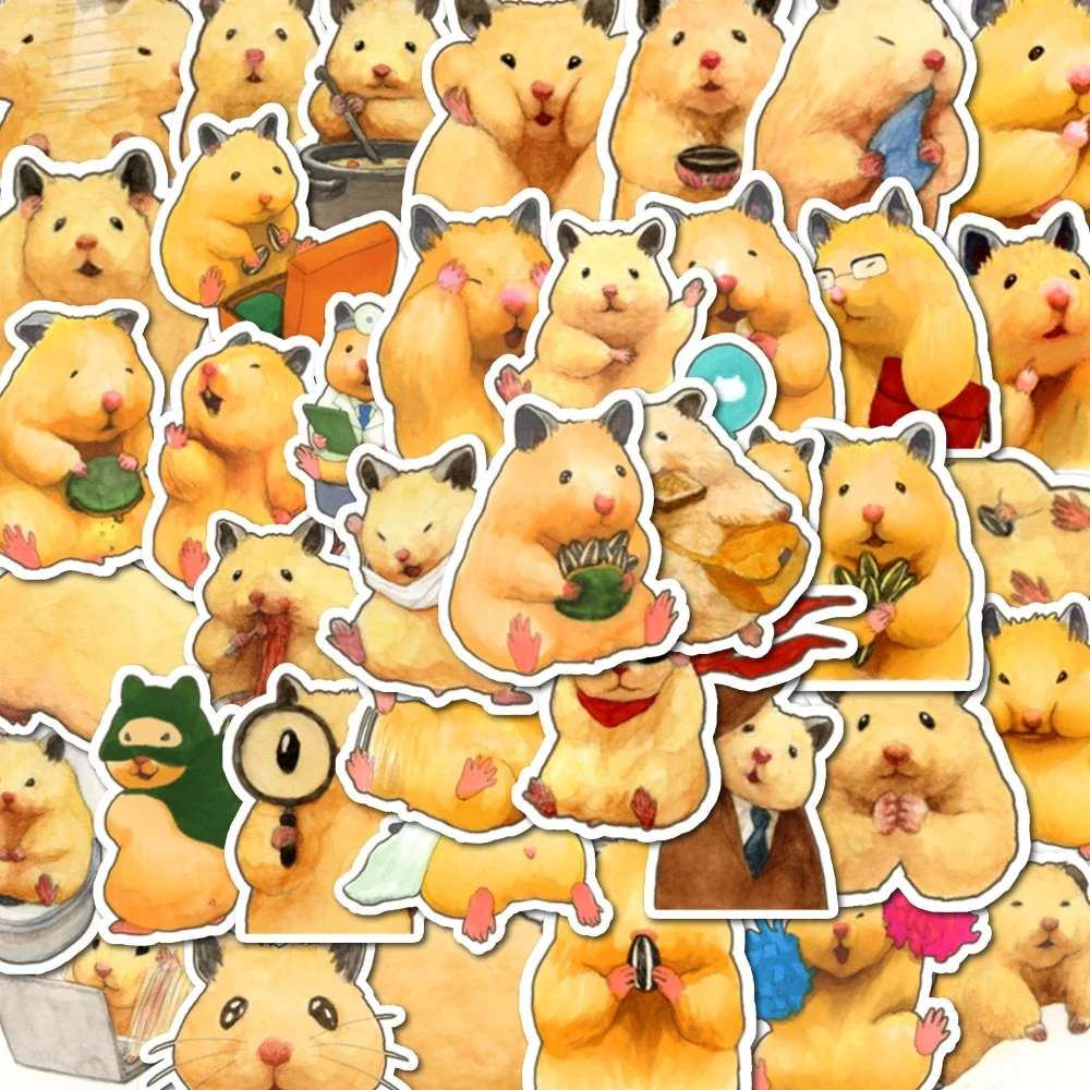 40 Stück niedliche Haustier-Aufkleber mit niedlichem kleinen Hamstern, können für Gepäck, Kühlschränke, Schränke und andere Dekorationen verwendet werden, selbstpasst Image