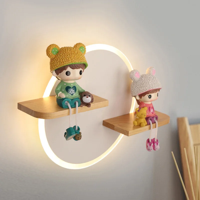 Kinderzimmer Puppe Display Wand Lampen Keramik Einhorn Charakter Schlafzimmer Dekoration Wandleuchte Lüster LED Kinderzimmer Nacht Wand Lichter