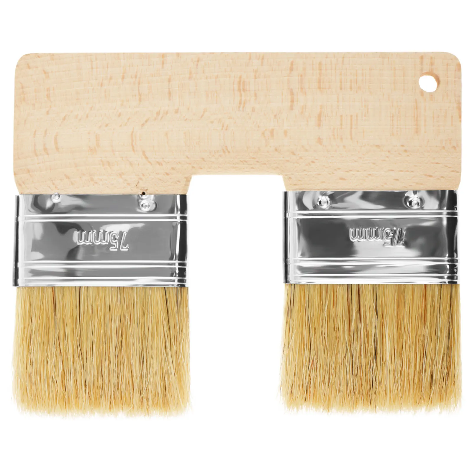 Doppelter Pinsel, U-förmiger doppelter Farbpinsel, wiederverwendbarer Doppelkopf-Malpinsel, doppelter Farbpinsel, 7,68 Zoll Wandpinsel Image