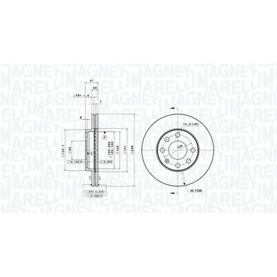 MAGNETI MARELLI Bremsscheibe vorne rechts links innenbelüftet Ø236mm 236mm für DAEWOO PONTIAC 96215669 90121445 360406037301 Image