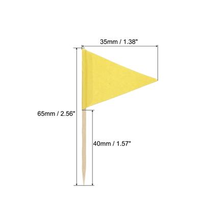 100 Pcs Flag Toothpicks Colored Cake Toppers Cocktail Markers