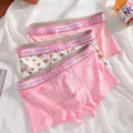 Boxer intimo da uomo, mutande traspiranti in cotone elasticizzato traspirante che assorbono l'umidità, mutandine da uomo, cartone animato rosa stampato L-4XL