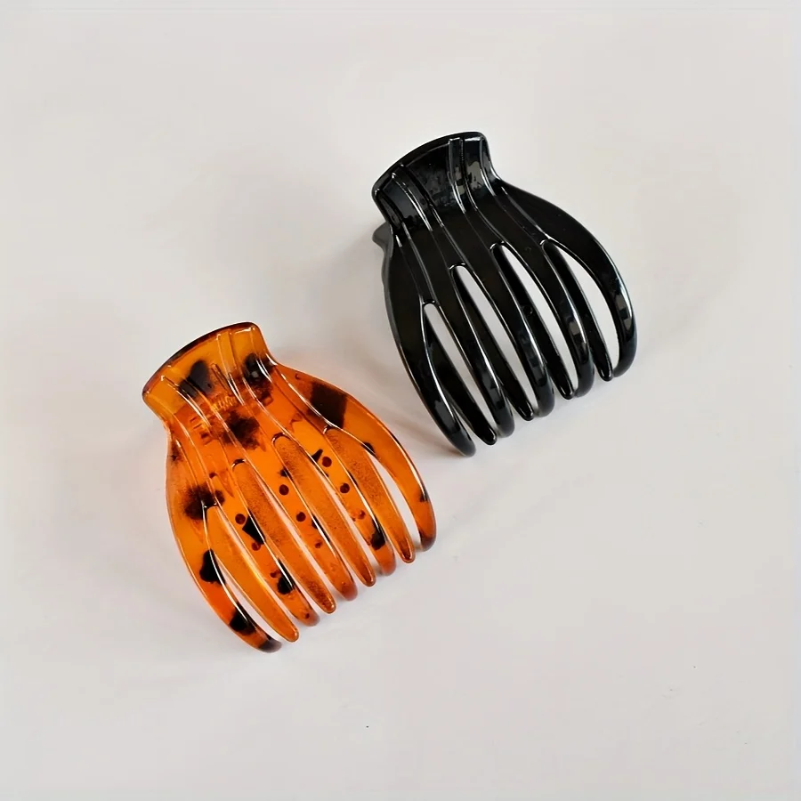 2 TEILE/SATZ Damen-Haarspange aus Kunststoff mit 5 Zähnen. Stilvoll und praktisch für alle Arten von Haargrößen, Damen-Accessoires, lässig Image
