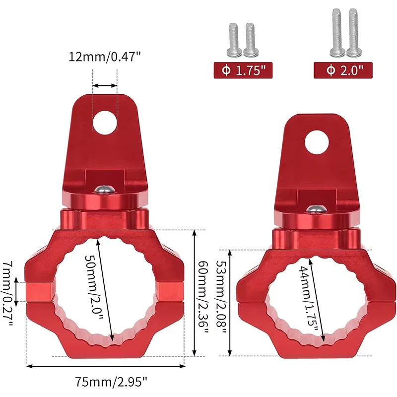 ATV UTV Offroad 1,75''-2" Roll Bar Halterung Led Peitsche Flagge Jagen Lichter Pods Antenne Montage Halter Kit Zubehör Image