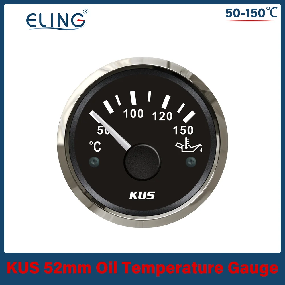Kus 52mm auto lkw boot öl temperatur anzeige 50-100 grad 12v 24v mit gelb/roter hintergrund beleuchtung Image
