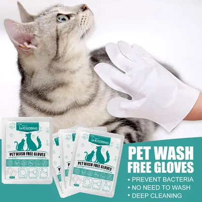 Tier bedarf für Katzen hunde behandelt Haustier handschuhe zum Baden und Pflegen von Katzen und Image