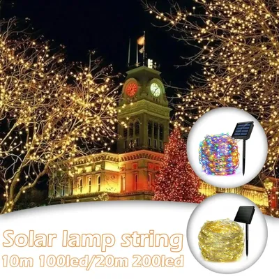 10m/20m Solar-Led-Licht Outdoor Girlande Led Lampe Solar Garten Lichter Im Freien Wasserdichte Fee Girlande String weihnachten Lichter