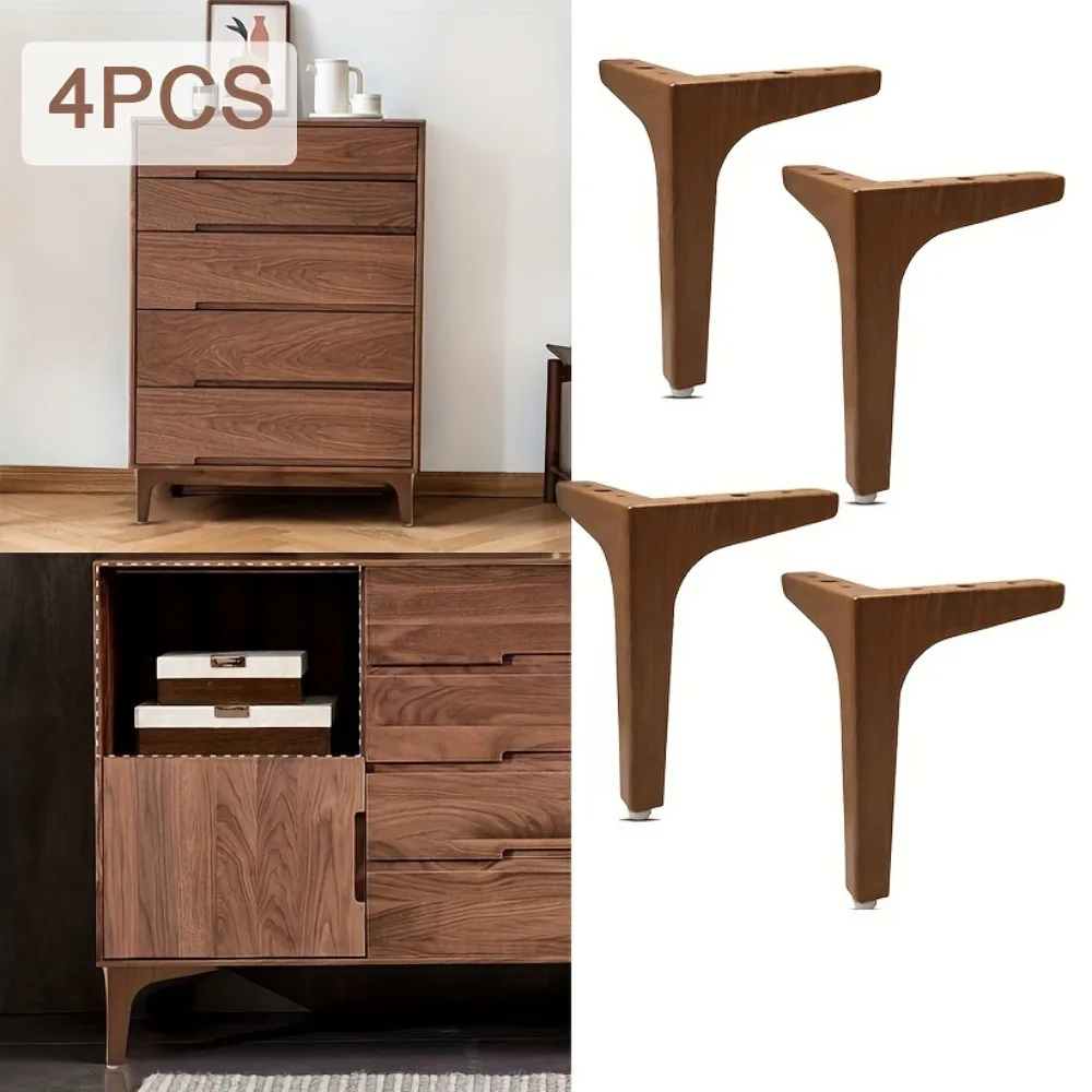 4 stücke 17cm nussbaum möbel beine erweitert antikes metall design für holz schränke sofas beine möbel holz möbel beine