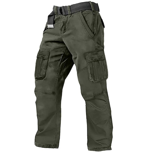 Herren Cargo-Hosen Cargohose Wanderhose Mehrere Taschen Gerader Schnitt Einfach tragbar Feuchtigkeitsableitend Volle Länge Outdoor Täglich Campen und Wandern Mode Streetwear Schwarz Blau Image