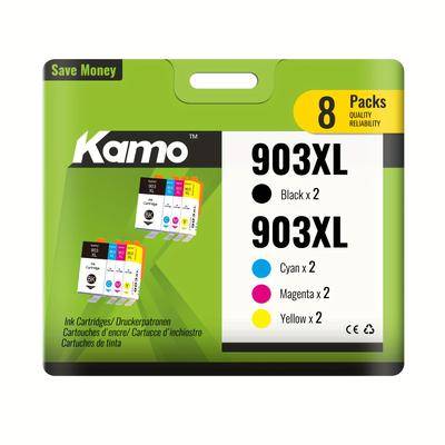 TEMU 8pcs High- 903xl Ink Cartridges Compatible With 6950 & Pro 6950 - Vibrant Black, , Magenta, Yellow, And Glossy Finish Options