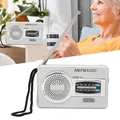 Radio AM FM Radio tascabile Radio transistor AM FM Chip DSP Mini radio tascabile portatile con altoparlante Jack per cuffie Grigio argento