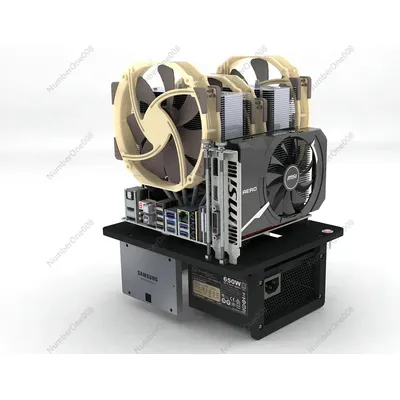 Open ITX Chassis All Aluminum Computer Test Platform Mini SFX Tower Air Cooled Direct Plug Image