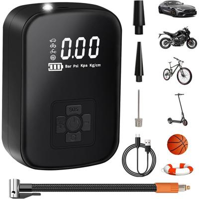 Tragbarer Luftkompressor, 4000 mAh, elektrische Mini-Luftpumpe, 150 psi, elektrische Fahrradpumpe Image