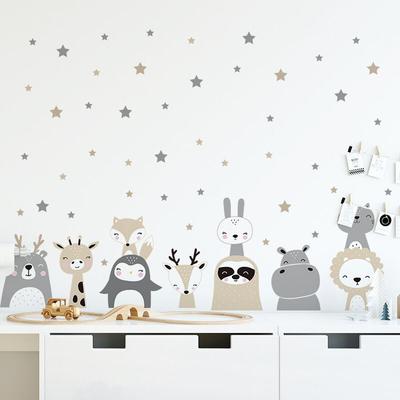 Waldtiere Wandtattoo Elch Wandsticker Wandsticker Wanddeko für Kinderzimmer Babyzimmer - Ahlsen Image