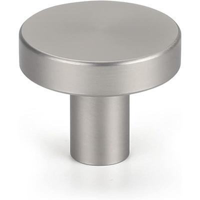 4 Stück Schrankknöpfe Edelstahl Möbelknöpfe Silber Matt Griffe Rund Möbelknopf Polierter Nickel Image