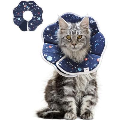 Schützende Halskrause Katze mit Sternenhimmel-Muster, Weich und Verstellbar Katzen Halskrause für Image