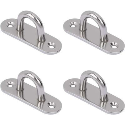 Deckenhaken aus Edelstahl, 4 Stück, Wandhalterung, längliche Ösenplatten für Hängesessel, Image