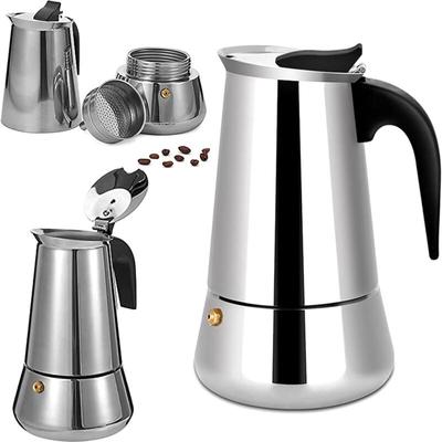 Beijiyi - Italienische Kaffeemaschine für 12 Tassen aus Edelstahl, kompatibel mit allen Herdarten,