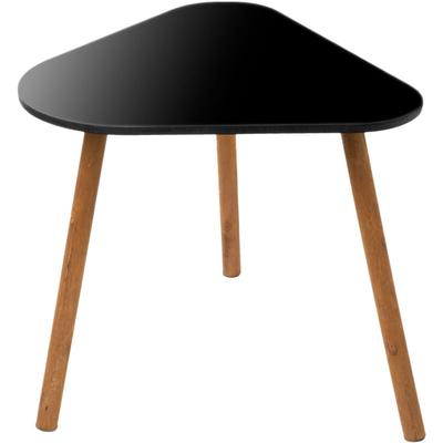 Spetebo - Holz Beistelltisch dreieckig schwarz - 43 x 38 cm - Deko Couchtisch mit 3 Beinen Image