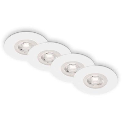 LED Einbauleuchten Badlampen dimmbar 4er Set 4,9W IP44 Ø9cm weiß Briloner Image