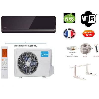Pack umkehrbare Klimaanlage Mono-Split Midea pure glass 3500w 35m2 + Kit 5 Meter Verlegung komplett Image