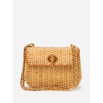 J.McLaughlin Women's Waverly Wicker Handbag Natural