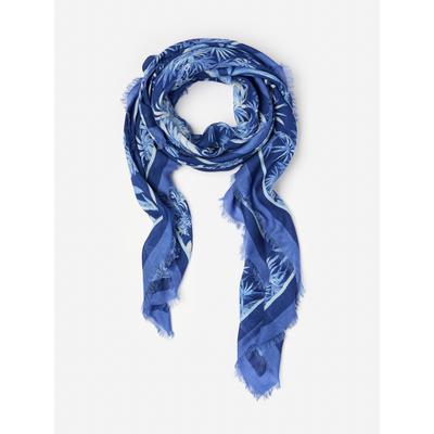 J.McLaughlin Women's Bellini Scarf in Estuary Idyll Dark Blue/White | Wool
