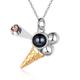 Collana di proiezione fotografica personalizzata miglior regalo per mamma – Regalo di matrimonio personalizzato per coppia ciondolo a forma di gelato con pietra di proiezione regalo di matrimonio