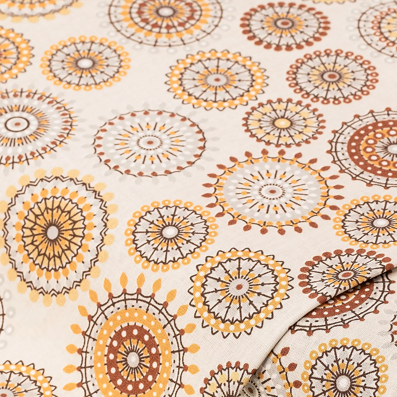 Baumwollstoff Ethno-Kreise Mona, hellgrau-color Image