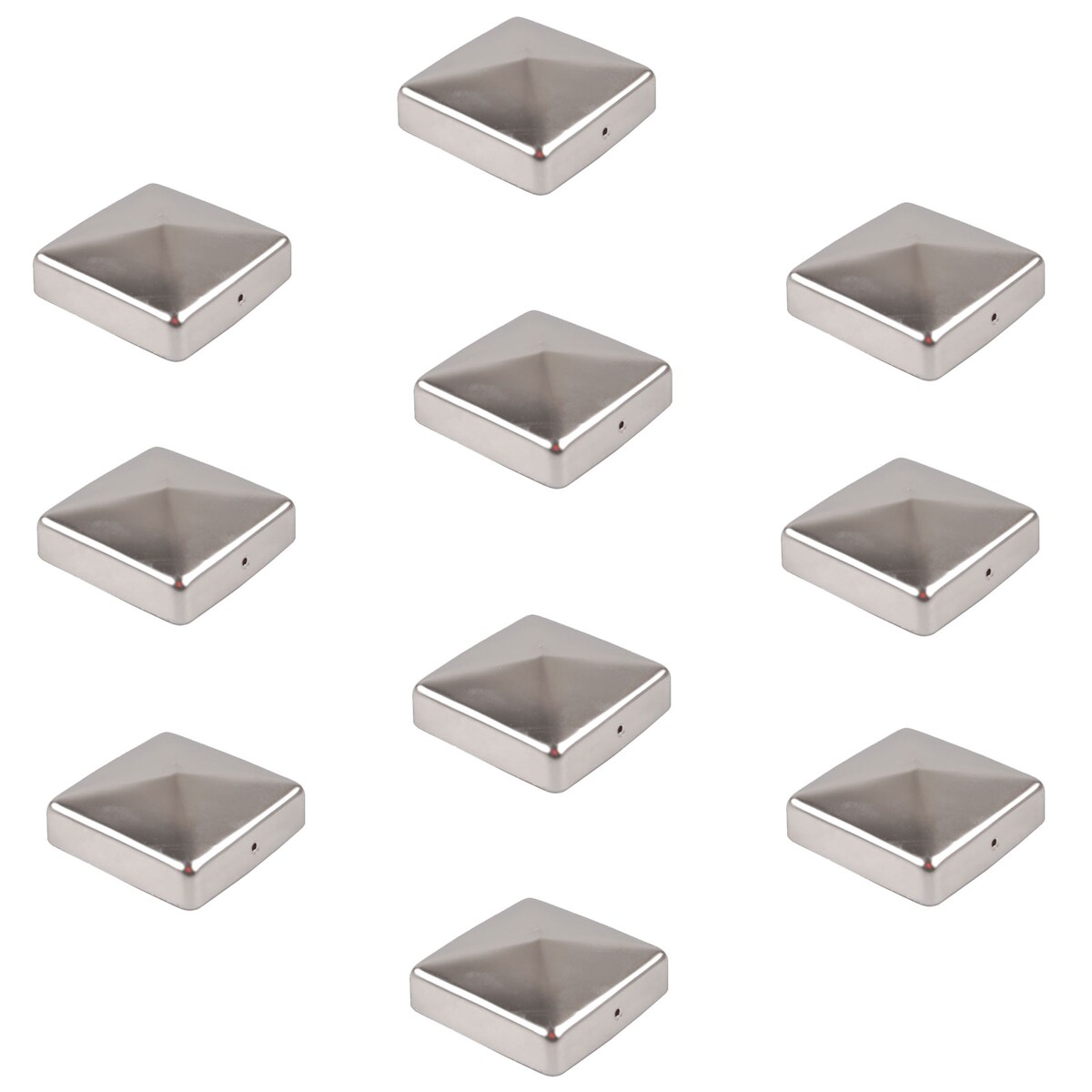 Baumarktplus 10x Pfostenkappe Edelstahl 91 mm Pyramide Abdeckkappe für Pfosten 9 x 9 cm Image
