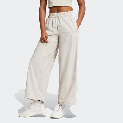 Sporthose ADIDAS SPORTSWEAR "W 3S WV PT", Damen, Gr. XL, N-Gr, grau (wonder aluminium, weiß), Obermaterial: 100% Polyamid, sportlich, Hosen