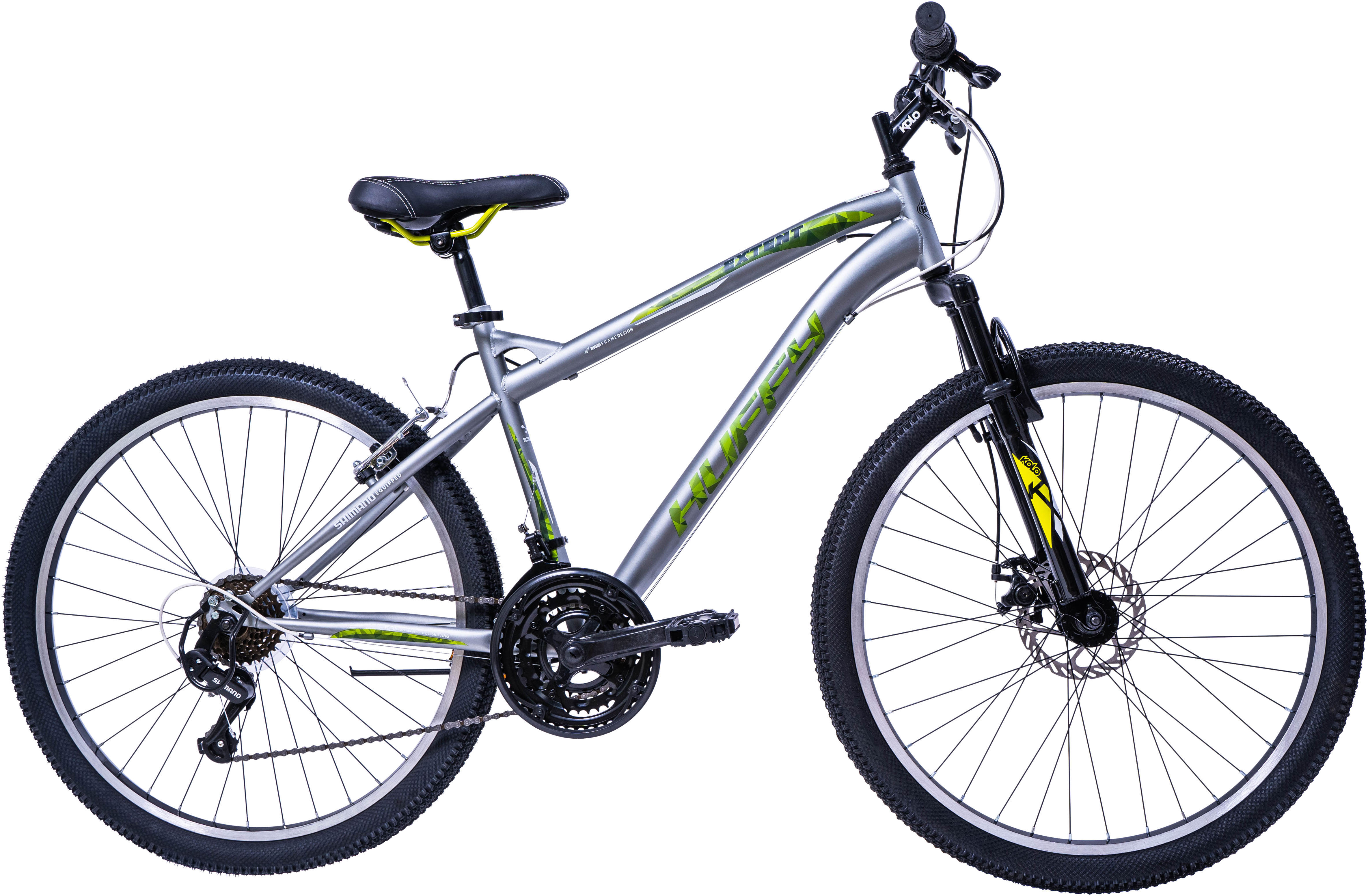 Mountainbike HUFFY Gr. 45, grau (grün), Fahrräder, Kinder, 45cm, 26 Zoll (66,04cm) hinten: 26 Zoll (66,04cm) Image