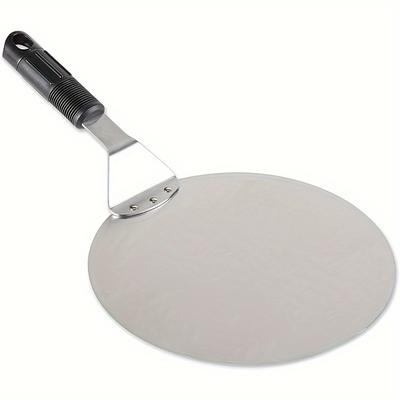 "TEMU 1pc Wiez 12" Stainless Steel Pizza Spatula With Heat-resistant Plastic Handle - , Ideal For Baking & Grilling Bread, Pastries, And Cakes In Toaster Ovens And Air Fryers" Image