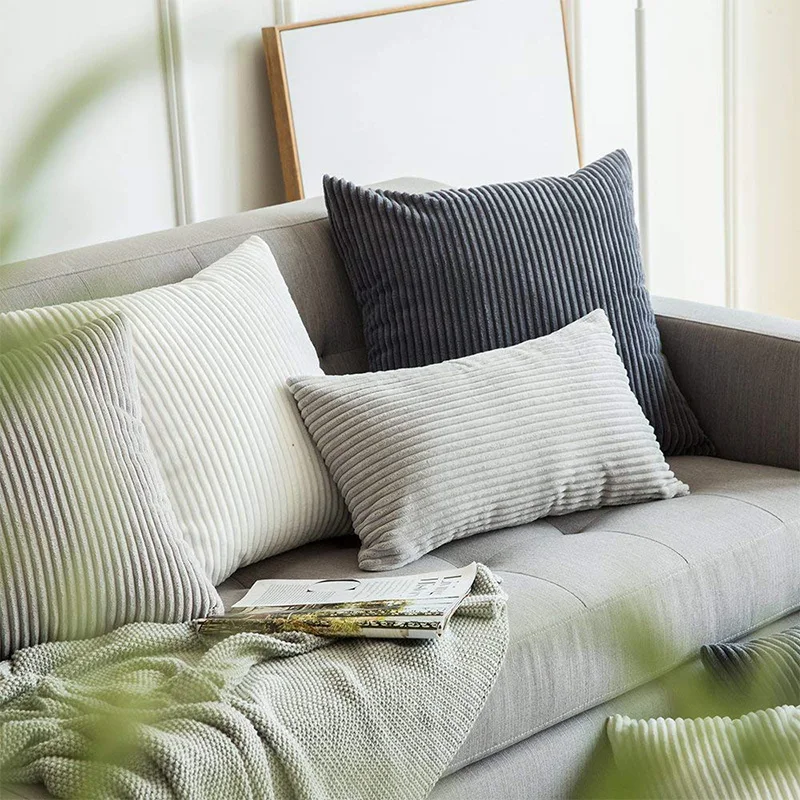 Weiche Kissen bezug super gemütliche Samt Cord Sofa dekorative Kissen bezug für zu Hause Wohnzimmer 30x50cm Couch Dekor Kissen bezüge Image