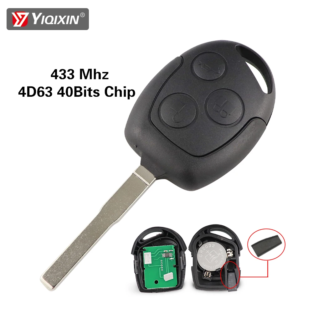 Yiqixin 433 mhz 4 d60/4 d63 chip fernbedienung autos chl üssel schale für ford mondeo fusion fokus 2 fiesta galaxy c-max s-max hu101 klinge Image