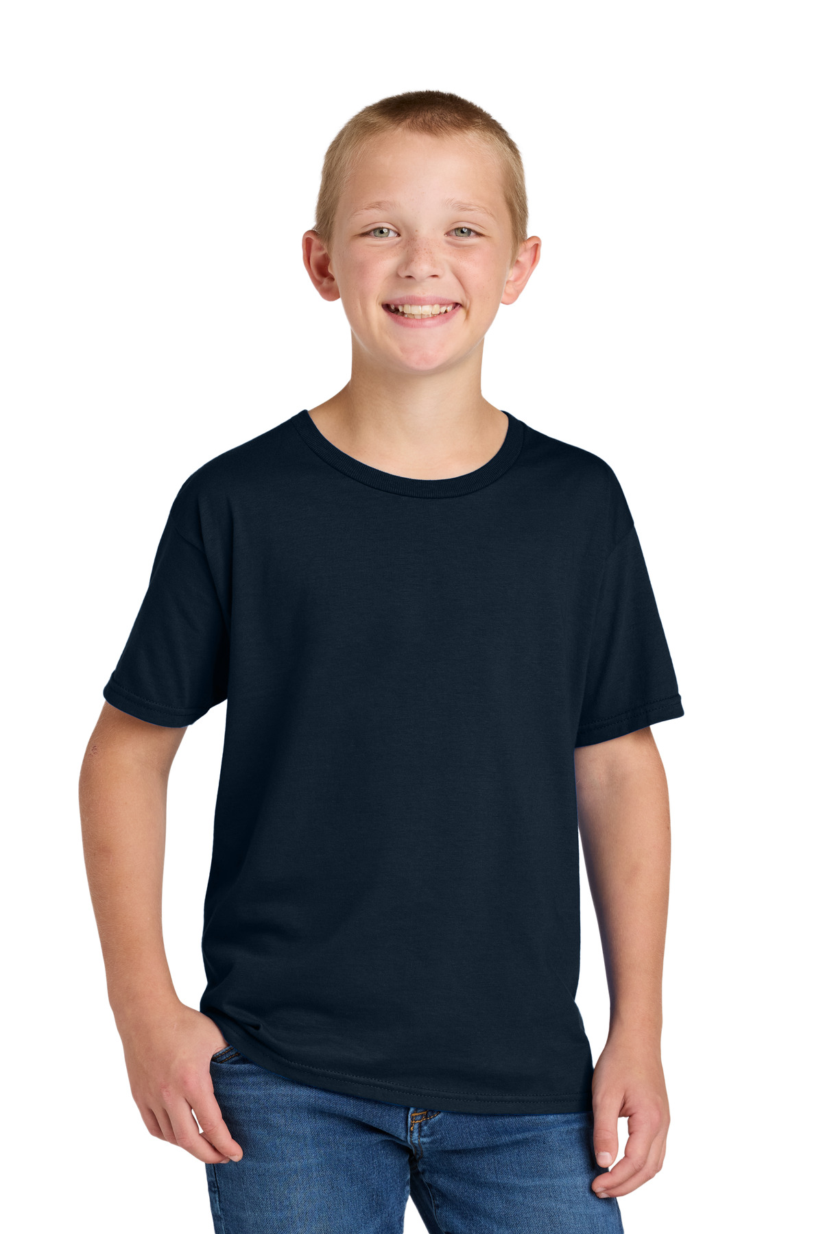 Jerzees 363Y Classics Youth Cotton T-Shirt in J Navy Blue size XS