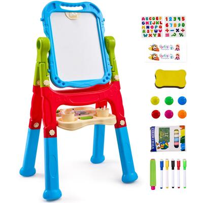 Kunststaffelei für Kinder, 2-in-1 doppelseitige Kunststaffelei für Kinder mit magnetischem