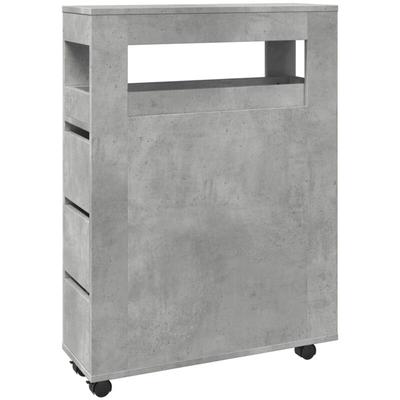 Badschrank Schmal mit Rollen Betongrau Holzwerkstoff Vidaxl Image