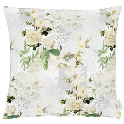 Kissenhülle APELT "6721", grün (weiß, grün), B:49cm L:49cm, Polyester, Baumwolle, Obermaterial: 75% Polyester, 25% Baumwolle, Kissenbezüge Image