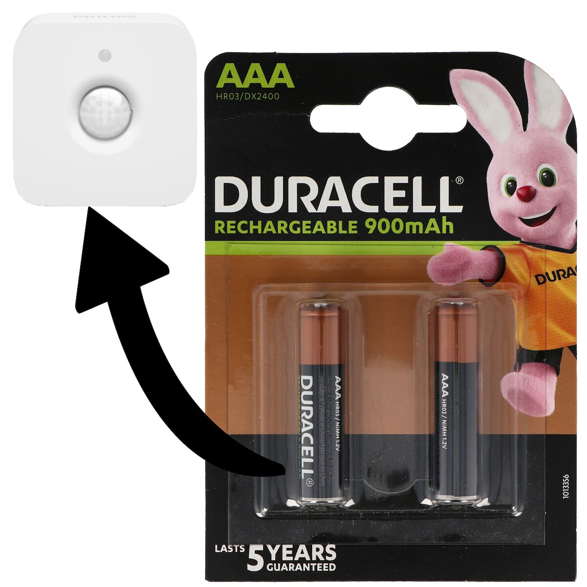 Akku passend für Philips HUE Motion Indoor Sensor 2x Duracell 850mAh Micro AAA Image