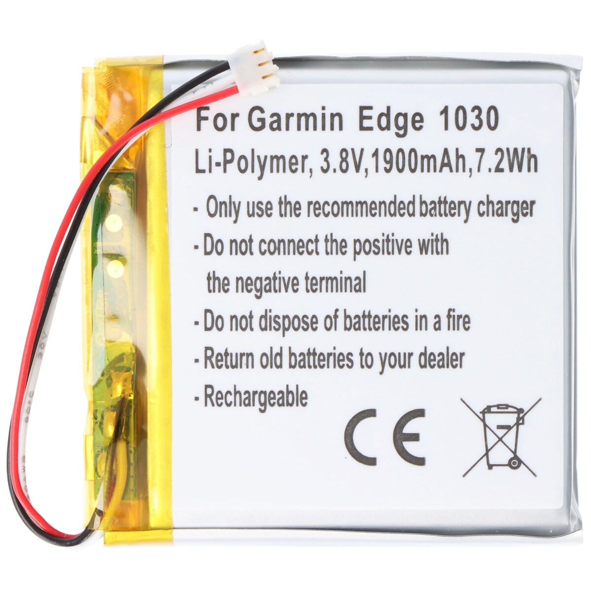 AccuCell Akku passend für Garmin Edge 1030, Li-Polymer, 3,8V, 1900mAh, 7,2Wh Image