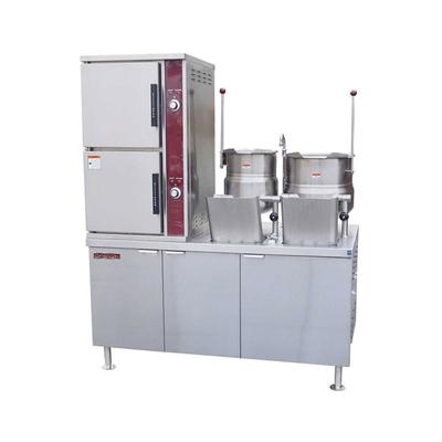 Crown Steam DCX-10-6-6 10 Pan / 10 Kettle Convection Commercial Steamer - Cabinet, Direct Steam, Stainless Steel, 120 V