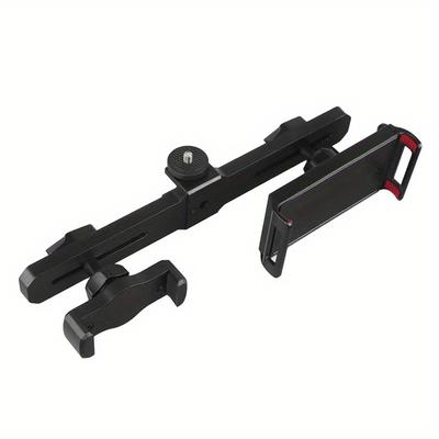 TEMU Dual-clip Universal Phone/camera Holder, Abs Material, Adjustable , Multi-angle, For Live Streaming & Video Recording, With Tripod Accessory Image