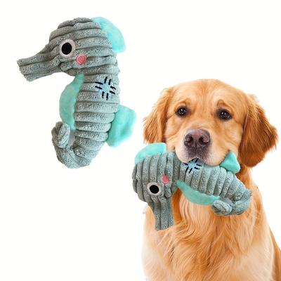 TEMU Ocean Animal Plush Dog With Sound And Grinding Teeth Pet Toy Pet Supplies Cat And Dog Toys Dog Supplies