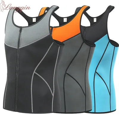 Männer Body Shaper Taille Trainer Weste Bauch Reduzierer Schweiß Sauna Tank Fitness Kompression Image