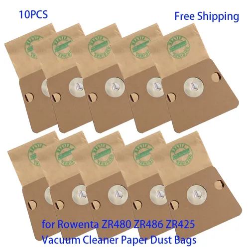Sacs à poussière en papier pour aspirateur Rowenta, ZR480, ZR486, ZRflled, RO1274, Soam, RO1221, 10 pièces