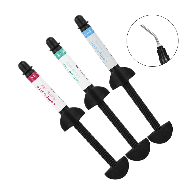 Dental Nano Fließbares Hybrid-Verbundharz 4 g A1 A2 A3 A3,5 B1 Lichtschneidende Spatel Lichthärtendes Verbundharz Oraler Zahnarzt Image