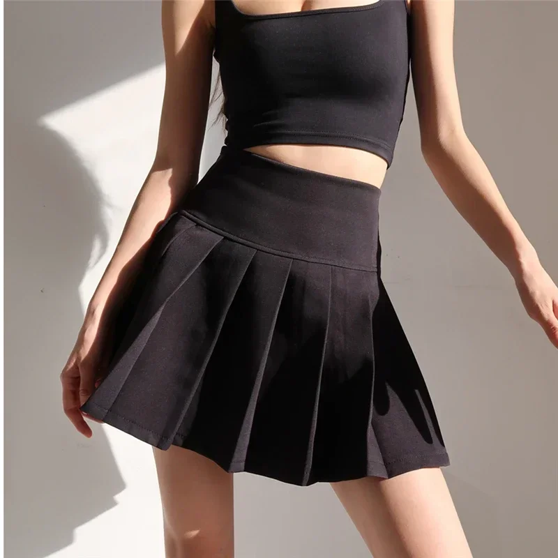 Minigonne Donna 2024 Estate Scuola giapponese Gonne a pieghe Vita alta Kawaii Gonna carina Uniforme Harajuku