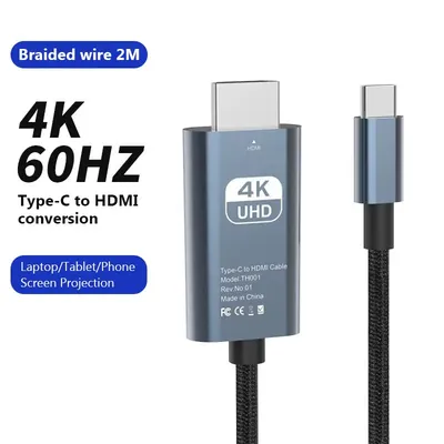 USB-C-auf-HDMI-Kabel, 4K-Aluminium, Typ-C-auf-HDMI-Kabel, unterstützt Thunderbolt 3 und 4, für Image